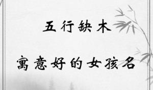 五行缺木女孩取名精選