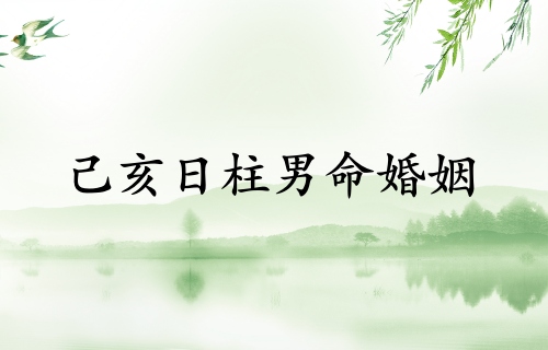 己亥日柱男命婚姻詳解 己亥日柱男命婚姻詳解